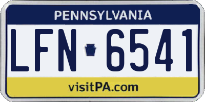 PA license plate LFN6541