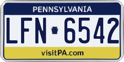PA license plate LFN6542