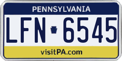 PA license plate LFN6545