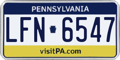 PA license plate LFN6547