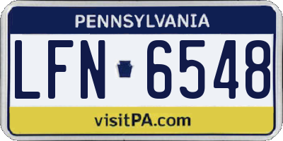 PA license plate LFN6548