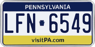 PA license plate LFN6549