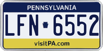 PA license plate LFN6552