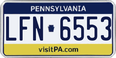 PA license plate LFN6553