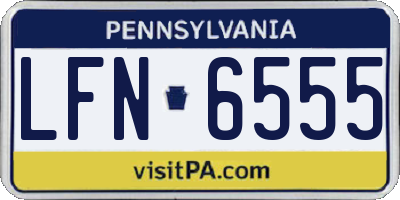 PA license plate LFN6555