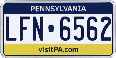 PA license plate LFN6562