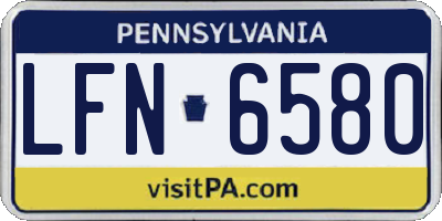 PA license plate LFN6580