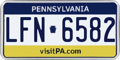 PA license plate LFN6582