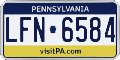 PA license plate LFN6584