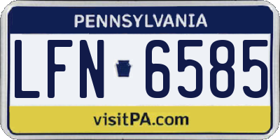 PA license plate LFN6585