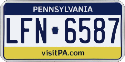 PA license plate LFN6587