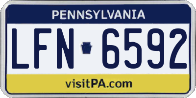 PA license plate LFN6592