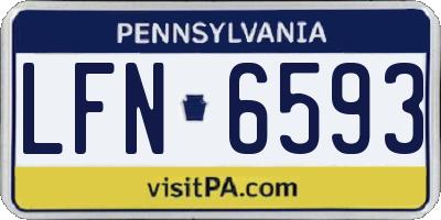 PA license plate LFN6593