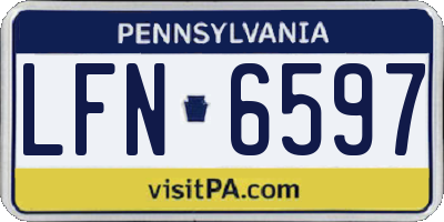 PA license plate LFN6597