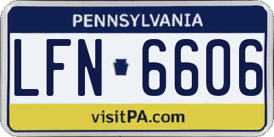 PA license plate LFN6606