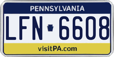 PA license plate LFN6608