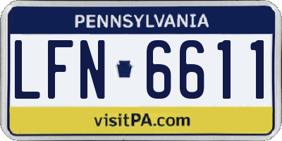 PA license plate LFN6611