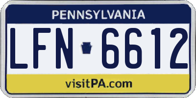PA license plate LFN6612