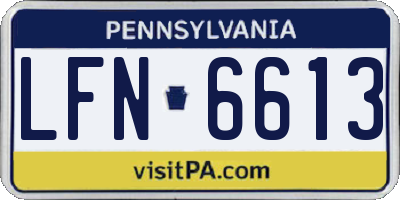 PA license plate LFN6613