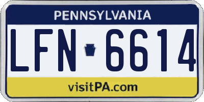 PA license plate LFN6614