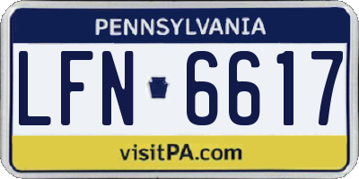PA license plate LFN6617