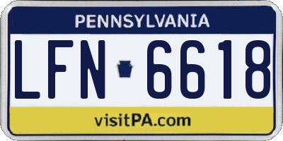 PA license plate LFN6618