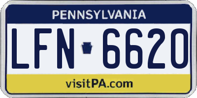 PA license plate LFN6620