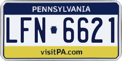 PA license plate LFN6621