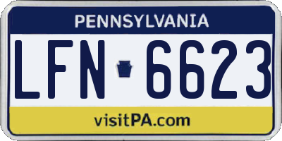 PA license plate LFN6623
