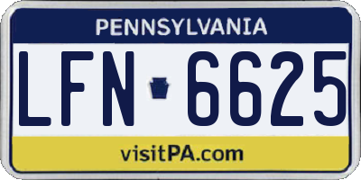PA license plate LFN6625
