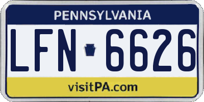 PA license plate LFN6626