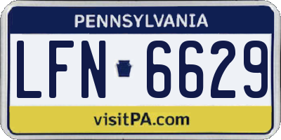 PA license plate LFN6629