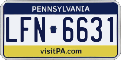 PA license plate LFN6631