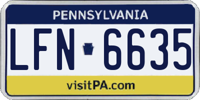 PA license plate LFN6635