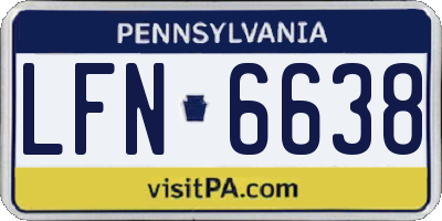 PA license plate LFN6638