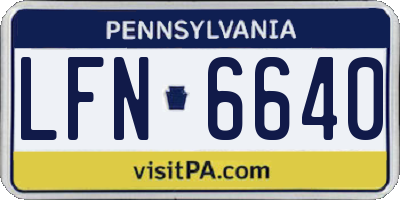 PA license plate LFN6640