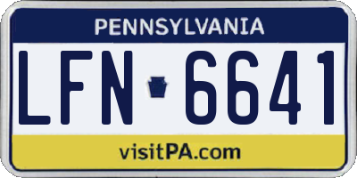 PA license plate LFN6641