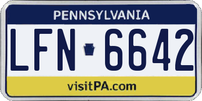 PA license plate LFN6642