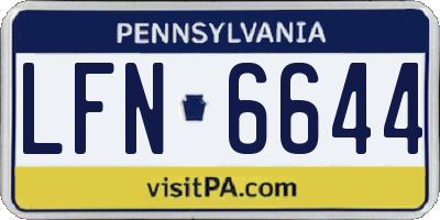 PA license plate LFN6644