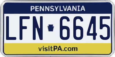 PA license plate LFN6645