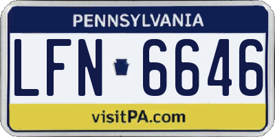 PA license plate LFN6646