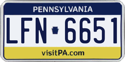 PA license plate LFN6651