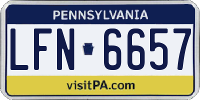 PA license plate LFN6657