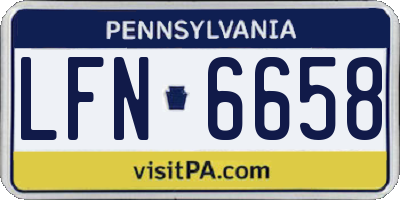 PA license plate LFN6658