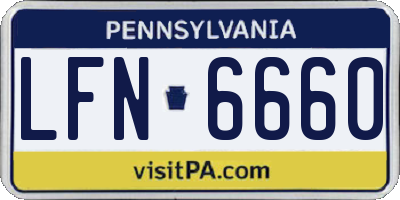 PA license plate LFN6660