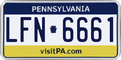 PA license plate LFN6661