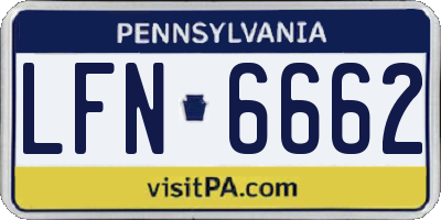PA license plate LFN6662