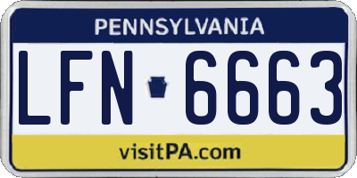 PA license plate LFN6663