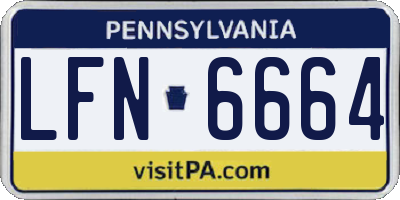 PA license plate LFN6664