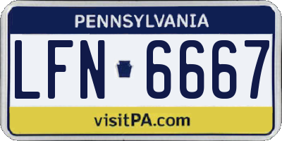 PA license plate LFN6667
